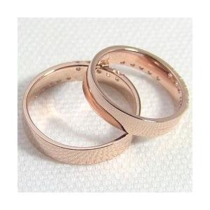 結婚指輪 クロス ダイヤモンド 4ミリ幅 マリッジリング ピンクゴールドK10 十字架 ペアリング 2本セット 受注 爆買_2