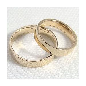 結婚指輪 クロス ダイヤモンド 4ミリ幅 マリッジリング イエローゴールドK10 十字架 ペアリング 2本セット 受注 爆買_2