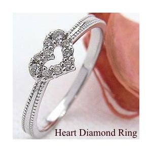 指輪 レディース ピンキーリング 指輪 ハートリング ピンキーリング ダイヤモンドリング ホワイトゴールドK10 注文製作 プレゼント ギフト 受注 爆買