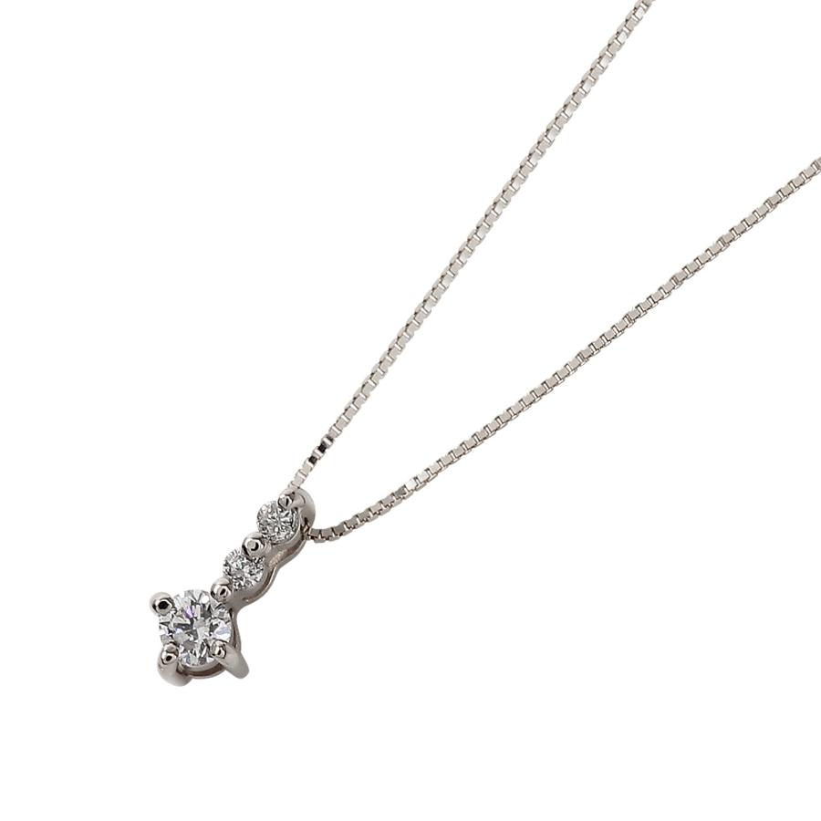 Jewelry i 3石 ダイヤモンド プラチナ ネックレス レディース スリー 