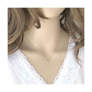 Jewelry i ハート ペンダント 一粒 カラーストーン ネックレス K18WG  