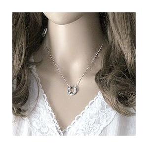 馬蹄 ネックレス ダイヤモンドネックレス ホースシュー ペンダント 10金 ホワイトゴールドK10 レディース 注文製作 プレゼント ギフト 受注 爆買の画像