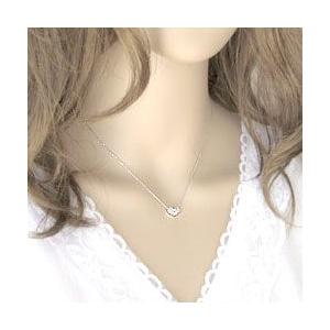 Jewelry i ネックレス レディース プラチナ ハートネックレス パヴェ 