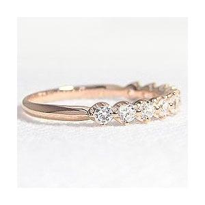 指輪 レディース ピンキーリング エタニティリング ダイヤモンド 10石 0.30ct ピンクゴールドK18 ピンキーリング 指輪 注文製作 プレゼント ギフト 受注 爆買の画像