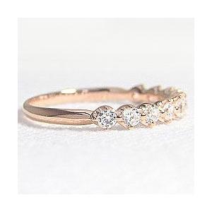 指輪 レディース ピンキーリング エタニティリング ダイヤモンド 10石 0.30ct ピンクゴールドK18 指輪 注文製作 プレゼント ギフト 受注 爆買の画像