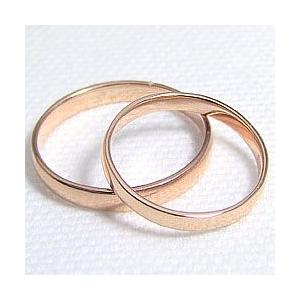 結婚指輪 平甲丸 マリッジリング ピンクゴールドK10 ペアリング 2本セット 受注 爆買の画像