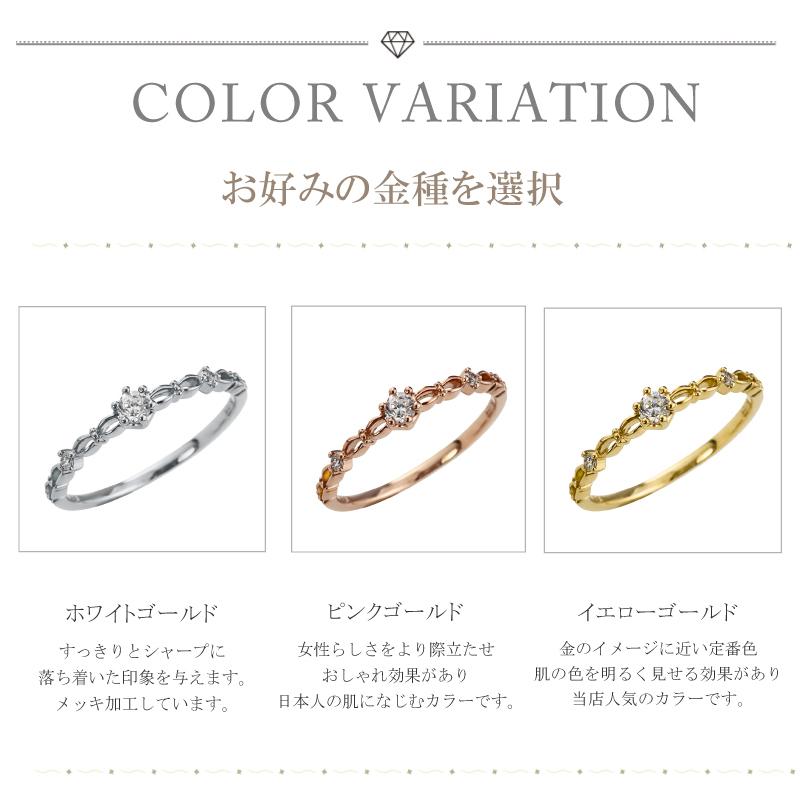 指輪 レディース ピンキーリング ダイヤモンド リング ミルククラウン ピンキーリング K10 注文製作 プレゼント ギフト 受注 爆買の画像
