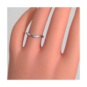 結婚指輪 プラチナ Vライン ダイヤモンド マリッジリング Pt900 ペアリング 2本セット 受注 爆買の画像