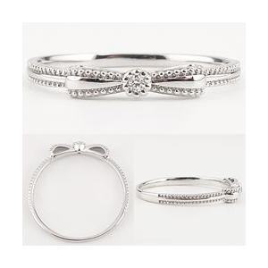 ＊新作＊ 指輪 レディース ピンキーリング リボンリング プラチナ ダイヤモンド ピンキーリング Pt900  rr 注文製作 プレゼント ギフト 受注