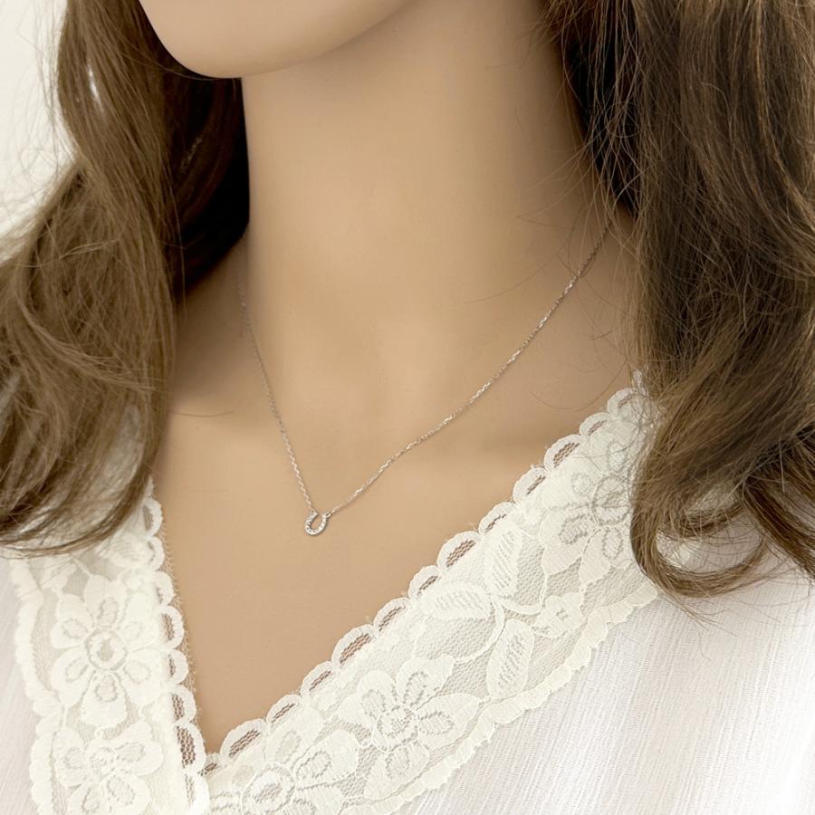 Jewelry i（ジュエリーアイ） プラチナ 馬蹄 ネックレス ダイヤモンド
