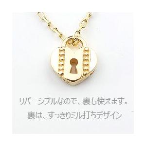 ハート キー ネックレス ペンダント 10金 ダイヤモンド 南京錠 K18 ゴールド 注文製作 プレゼント ギフト 受注 爆買の画像