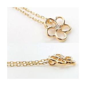 Jewelry i（ジュエリーアイ） フラワー ネックレス 一粒ダイヤモンド