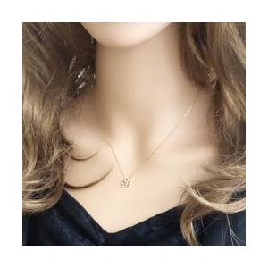 Jewelry i（ジュエリーアイ） フラワー ネックレス 一粒ダイヤモンド