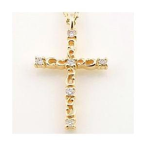 クロス ネックレス 10金 ペンダント ダイヤモンドネックレス 十字架 K10 注文製作 プレゼント ギフト 受注 爆買_1
