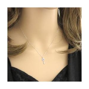 Jewelry i アクアマリン キー ネックレス 3月誕生石 カラーストーン 鍵 