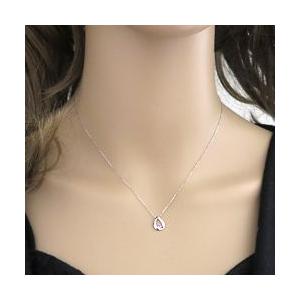 サファイア しずく ネックレス 9月誕生石 カラーストーン ツユ 雫 モチーフ ペンダント プラチナ Pt900 Pt850 レディース 注文製作 プレゼント ギフト 受注 爆買の画像