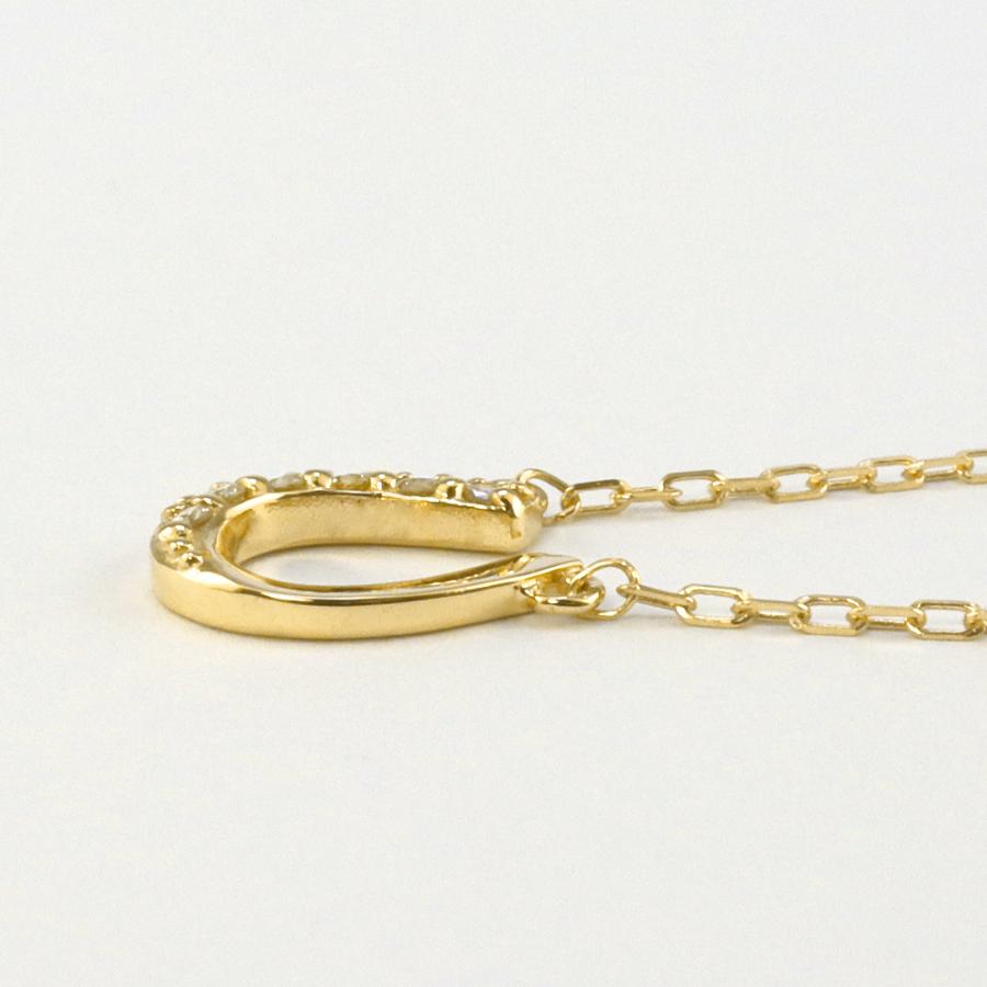 馬蹄 ネックレス ホースシュー 18金 ダイヤモンド ネックレス 6石 ペンダント レディース ゴールド K18 注文製作 プレゼント ギフト 受注 爆買の画像