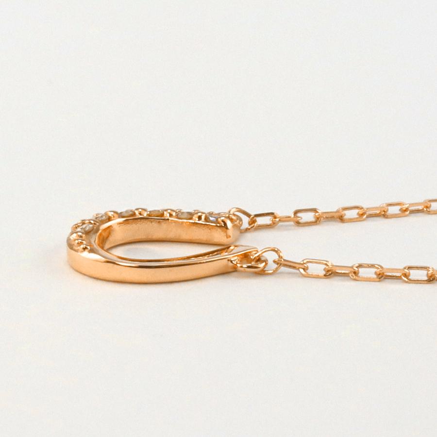 ネックレス 馬蹄  ホースシュー 10金 ダイヤモンド ネックレス 6石 ペンダント ゴールド K10 レディース 注文製作 プレゼント ギフト 受注 爆買の画像