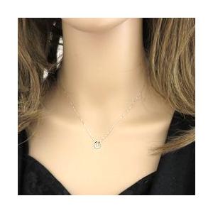 アクアマリン ホースシュー ネックレス 3月誕生石 カラーストーン 馬蹄 モチーフ プラチナ Pt900 Pt850 レディース 注文製作 プレゼント ギフト 受注 爆買の画像