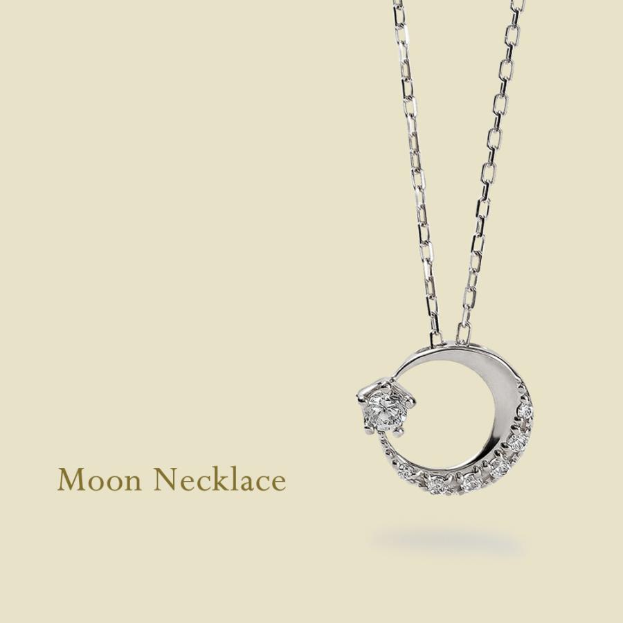 Jewelry i ネックレス レディース ムーンネックレス ダイヤモンド 