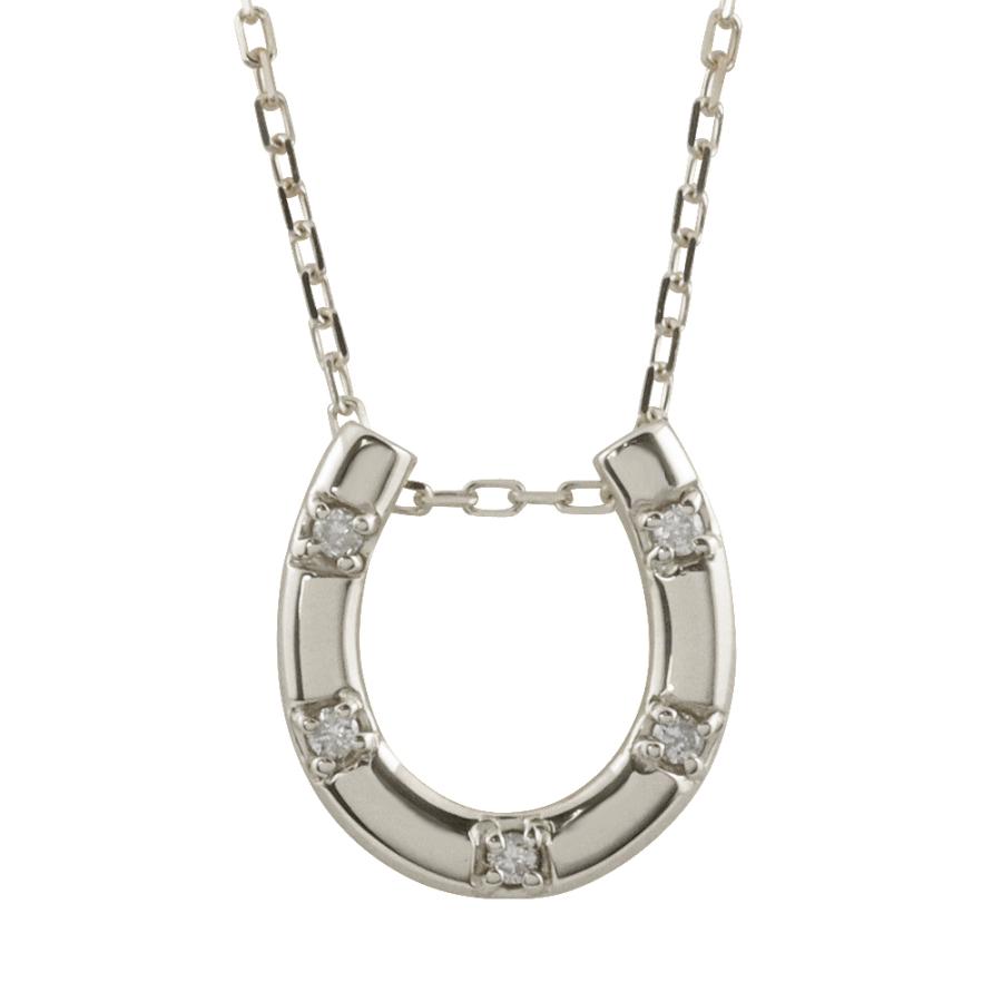 Jewelry i ネックレス レディース 馬蹄 プラチナ ダイヤモンド 5石 