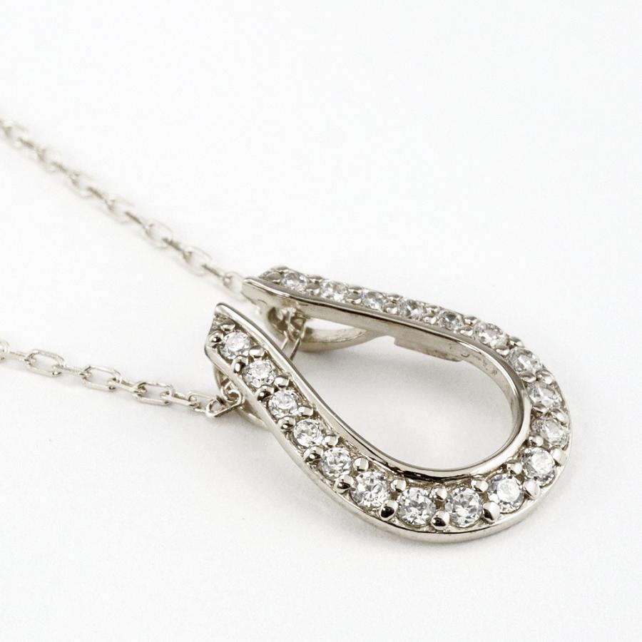 Jewelry i ネックレス レディース 馬蹄 プラチナ ダイヤモンド ホース 