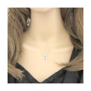 アメジスト ホースシュー ネックレス 馬蹄 2月誕生石 カラーストーン ダイヤモンド  プラチナ Pt900 Pt850 レディース 注文製作 プレゼント ギフト 受注 爆買の画像
