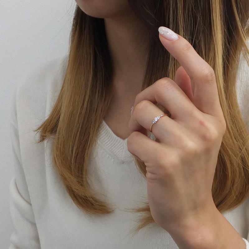 指輪 レディース ピンキーリング ダイヤモンド リング 10金 セブンストーン 7石 指輪 婚約指輪  文字入れ可能 ピンキーリング 1号〜 注文製作 受注 爆買の画像