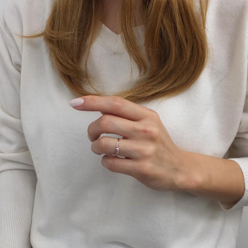 指輪 レディース ピンキーリング ダイヤモンド リング 10金 セブンストーン 7石 指輪 婚約指輪  文字入れ可能 1号〜 注文製作 プレゼント ギフト 受注 爆買の画像