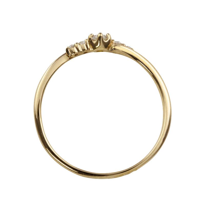 指輪 レディース ピンキーリング ダイヤモンド リング 18金 ファイブストーン 5石 婚約指輪  文字入れ可能 1号〜 注文製作 プレゼント ギフト 受注 爆買の画像