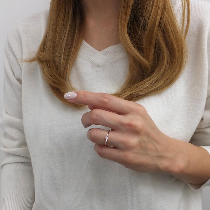 指輪 レディース ピンキーリング ダイヤモンドリング 10金 ファイブストーン 5石 婚約指輪  文字入れ可能 1号〜 選べるサイズ 注文製作 プレゼント 受注 爆買の画像