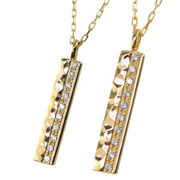ペアネックレス 10金 2個セット ダイヤモンド ペンダント ダイヤネックレス 刻印 文字入れ ゴールド K10 シンプル 大人 カップル 注文製作 受注 爆買の画像
