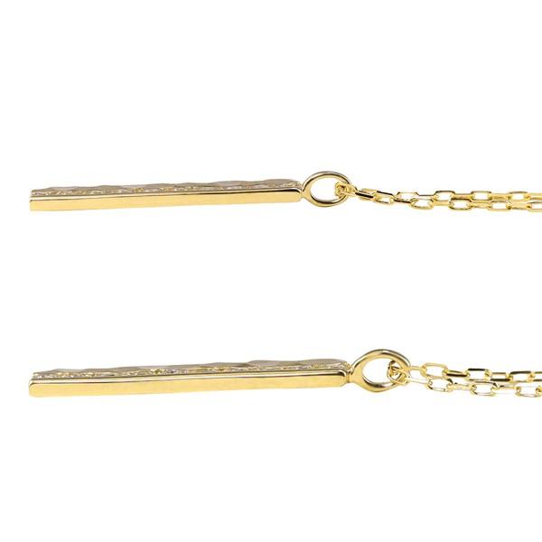 ペアネックレス 10金 2個セット ダイヤモンド ペンダント ダイヤネックレス 刻印 文字入れ ゴールド K10 シンプル 大人 カップル 注文製作 受注 爆買の画像