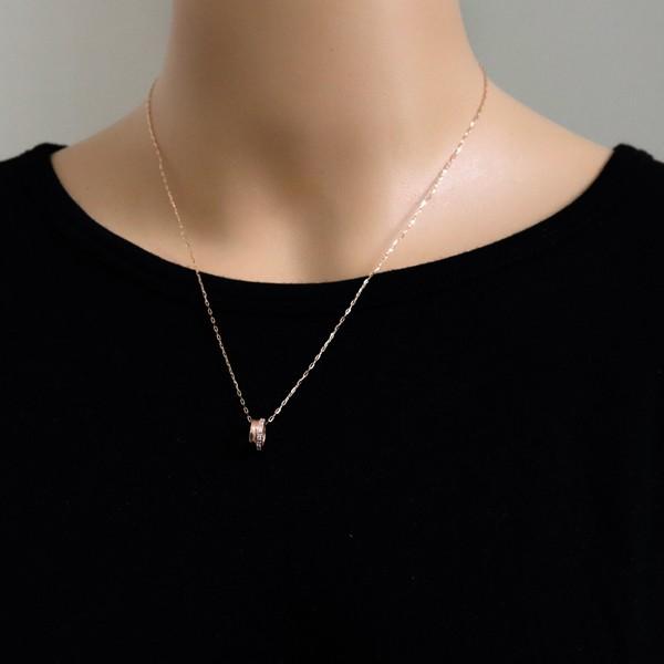 Jewelry i ペアネックレス サークル ダイヤモンド 2個セット 18 Jewelry i ペアネックレス サークル ダイヤモンド 2個セット 18