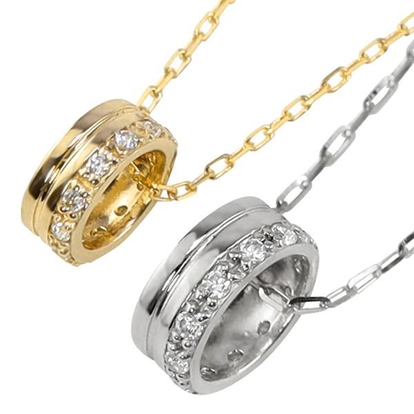 ペアネックレス サークル ダイヤモンド 2個セット 10金 丸 ペンダント ゴールド K10 ダイヤネックレス シンプル 大人 安い カップル 注文製作 受注 爆買の画像