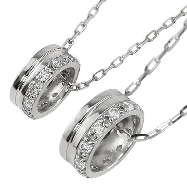 ペアネックレス サークル ダイヤモンド 2個セット 10金 丸 ペンダント ゴールド K10 ダイヤネックレス シンプル 大人 安い カップル 注文製作 受注 爆買の画像