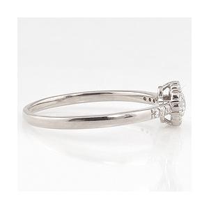 指輪 レディース ピンキーリング 取り巻き リング プラチナ ダイヤモンド リング 19石 0.17ct Pt900 婚約指輪  花 フラワー 受注製作 ギフト 受注 爆買の画像