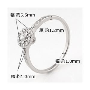 指輪 レディース ピンキーリング 取り巻き リング プラチナ ダイヤモンド リング 19石 0.17ct Pt900 婚約指輪  花 フラワー 受注製作 ギフト 受注 爆買の画像