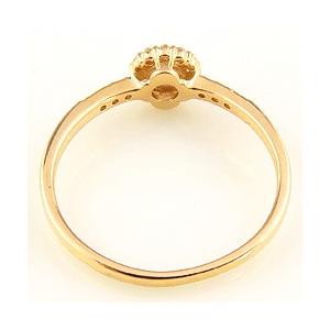 指輪 レディース ピンキーリング 取り巻き リング 18金 ダイヤモンド リング 19石 0.17ct K18 ゴールド 婚約指輪  フラワー 受注製作 ギフト 受注 爆買の画像
