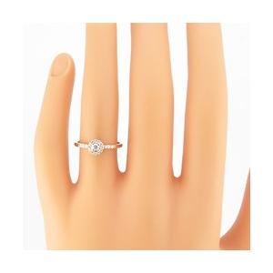 指輪 レディース ピンキーリング 取り巻き リング 18金 ダイヤモンド リング 19石 0.17ct K18 ゴールド 婚約指輪  フラワー 受注製作 ギフト 受注 爆買の画像
