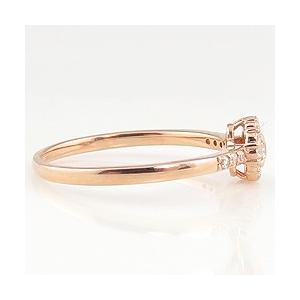 指輪 レディース ピンキーリング 取り巻き リング 10金 ダイヤモンド リング 19石 0.17ct K10 ゴールド 婚約指輪  フラワー 受注製作 ギフト 受注 爆買の画像