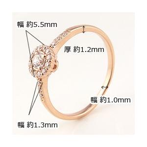 指輪 レディース ピンキーリング 取り巻き リング 10金 ダイヤモンド リング 19石 0.17ct K10 ゴールド 婚約指輪  フラワー 受注製作 ギフト 受注 爆買の画像