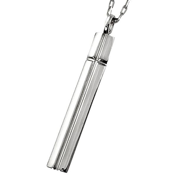 メンズネックレス プラチナ 十字架 モチーフ クロス Pt900 Pt850 ペンダント アズキチェーン 50cm  文字入れ 刻印 可能 注文製作 プレゼント ギフト 受注 爆買の画像