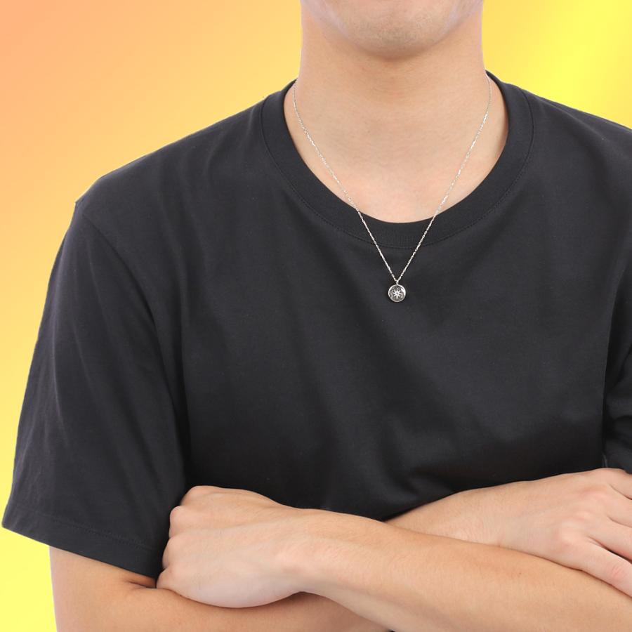 メンズネックレス 一粒 ダイヤモンド プラチナ 太陽 モチーフ Pt900 Pt850 ペンダント アズキチェーン 50cm 注文製作 プレゼント ギフト 受注 爆買の画像
