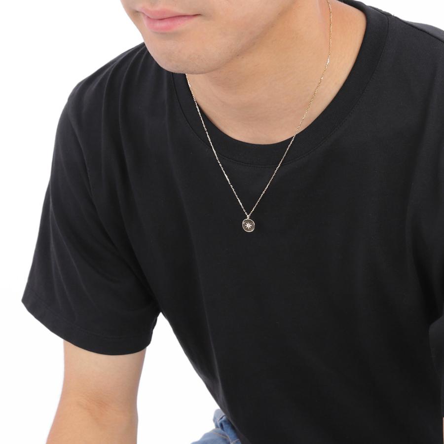 メンズネックレス 一粒ダイヤモンド 18金 太陽モチーフ K18 ペンダント アズキチェーン 50cm 男性用 ゴールド ハワイアン 注文製作 プレゼント ギフト 受注 爆買の画像