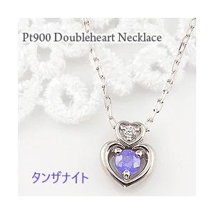 Jewelry i（ジュエリーアイ） タンザナイト ダブルハート ネックレス 