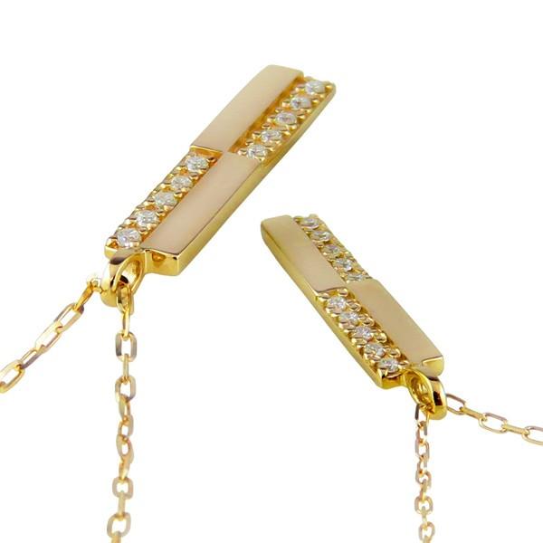 ペアネックレス ゴールド 10金 クロスデザイン 10石 ダイヤモンド K10 ダイヤネックレス ペンダント 2個セット  大人 カップル 注文製作 受注 爆買の画像