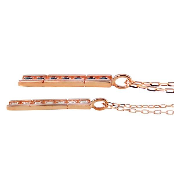 ペアネックレス  ダイヤモンド ブラックダイヤモンド 7石 ストレート 10金 ゴールド K10 ペンダント 2個セット 大人 カップル 注文製作 受注 爆買の画像