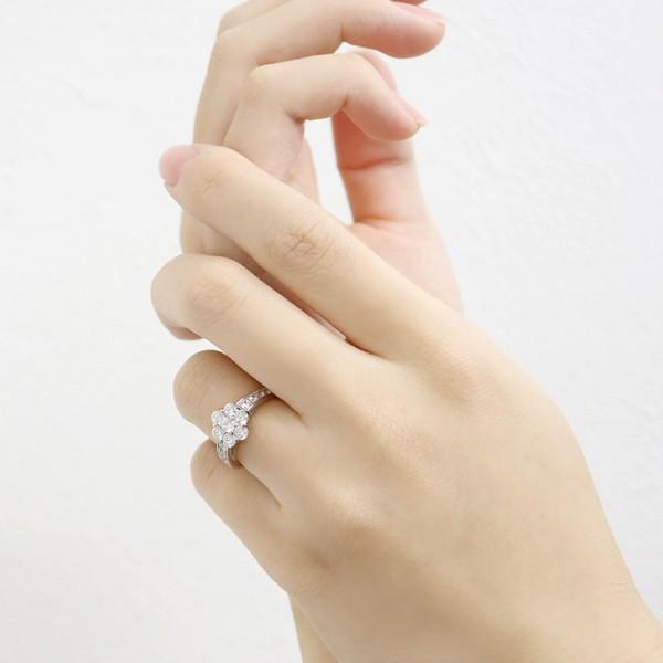 Jewelry i（ジュエリーアイ） フラワーデザイン K18 ダイヤリング 花