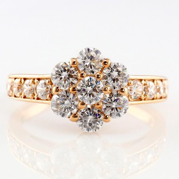 Jewelry i（ジュエリーアイ） フラワーデザイン K18 ダイヤリング 花